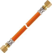 GOK Schlauchleitung Gas PS10bar, bds. RVS8, MS, orange